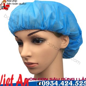Nón Con Sâu Dùng 1 Lần  Màu Xanh - Nón Con Sâu Y Tế Màu Xanh