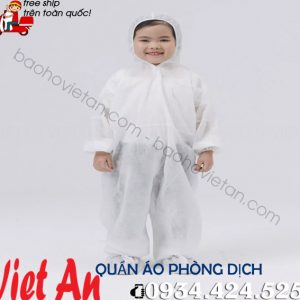 Bộ Quần Áo Phòng Dịch Trẻ Em Màu Trắng