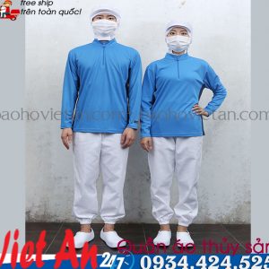 Đồng Phục Thủy Sản Chế Biến Xử Lý Màu Xanh Biển VA04
