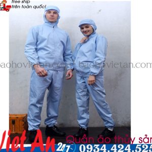 Quần Áo Kho Lạnh Thủy Sản Màu Xanh Xanh Biển VA09