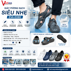 Giày Phòng Sạch Siêu Nhẹ Màu Đen VAC-E0802