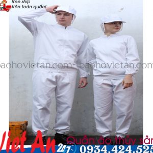 Quần Áo Kho Lạnh Thủy Sản Màu Xanh Trắng VA07