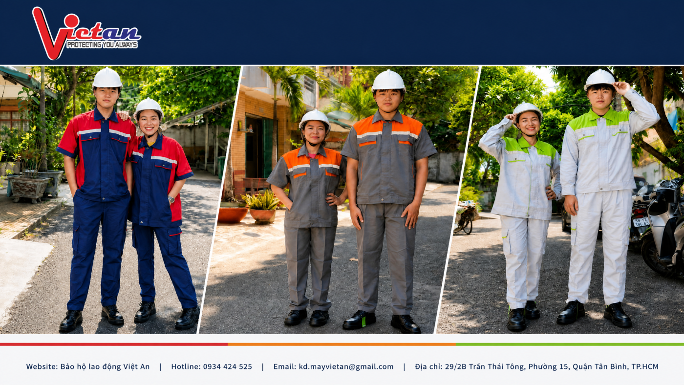Mẫu quần áo bảo hộ lao động may sẵn